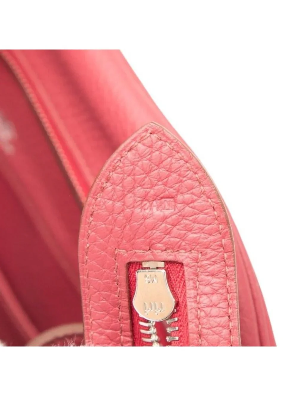 Hermes Atlas 35 Handbag Red Pink Silver Taurillon C Ence